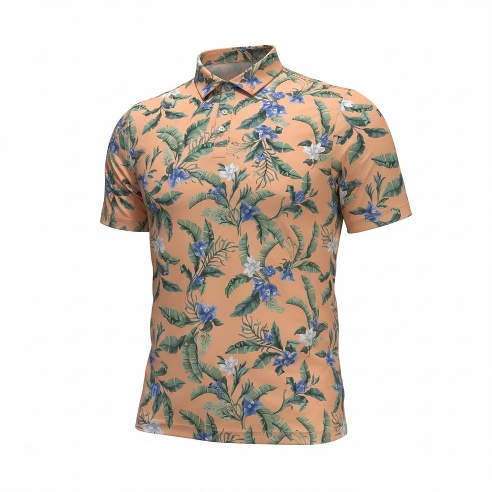 Bad Birdie Men's XL Core Polo Flora Fiesta‎ Tropical Floral Golf Colorful